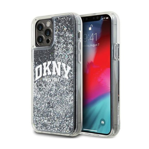 DKNY Liquid Glitter Big Logo - Etui iPhone 12 / iPhone 12 Pro (czarny) DKNY Liquid Glitter Big Logo - Etui iPhone 12 / iPhone 12 Pro (czarny)
