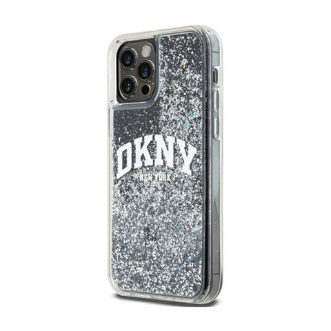 DKNY Liquid Glitter Big Logo - Etui iPhone 12 / iPhone 12 Pro (czarny) DKNY Liquid Glitter Big Logo - Etui iPhone 12 / iPhone 12 Pro (czarny)