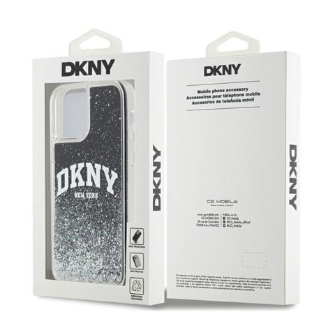 DKNY Liquid Glitter Big Logo - Etui iPhone 12 / iPhone 12 Pro (czarny) DKNY Liquid Glitter Big Logo - Etui iPhone 12 / iPhone 12 Pro (czarny)