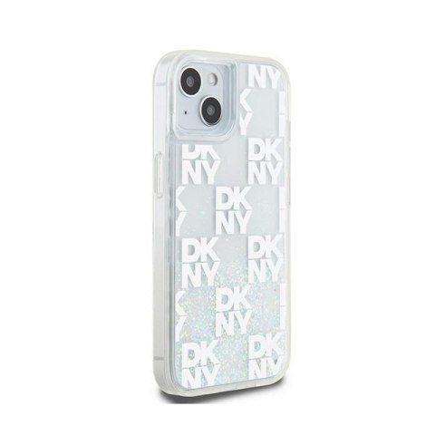 DKNY Liquid Glitter Multilogo - Etui iPhone 15 / 14 / 13 (biały) DKNY Liquid Glitter Multilogo - Etui iPhone 15 / 14 / 13 (biały)