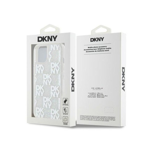 DKNY Liquid Glitter Multilogo - Etui iPhone 15 / 14 / 13 (biały) DKNY Liquid Glitter Multilogo - Etui iPhone 15 / 14 / 13 (biały)