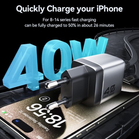 WEKOME WP-U02 Mecha Series - Ładowarka sieciowa 2x USB-C Super Fast Charger GaN 40W (Srebrny) WEKOME WP-U02 Mecha Series - Ładowarka sieciowa 2x USB-C Super Fast Charger GaN 40W (Srebrny)
