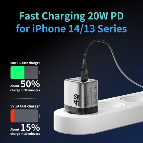 WEKOME WP-U02 Mecha Series - Ładowarka sieciowa 2x USB-C Super Fast Charger GaN 40W (Srebrny) WEKOME WP-U02 Mecha Series - Ładowarka sieciowa 2x USB-C Super Fast Charger GaN 40W (Srebrny)