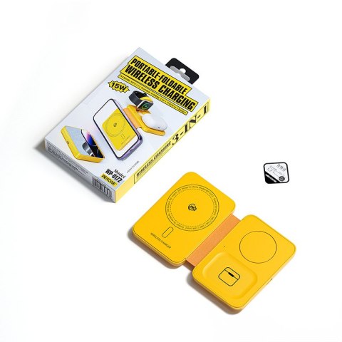 WEKOME WP-U172 - Ładowarka bezprzewodowa 3w1 z MagSafe do iPhone, Apple Watch i AirPods + lusterko (Żółty) WEKOME WP-U172 - Ładowarka bezprzewodowa 3w1 z MagSafe do iPhone, Apple Watch i AirPods + lusterko (Żółty)