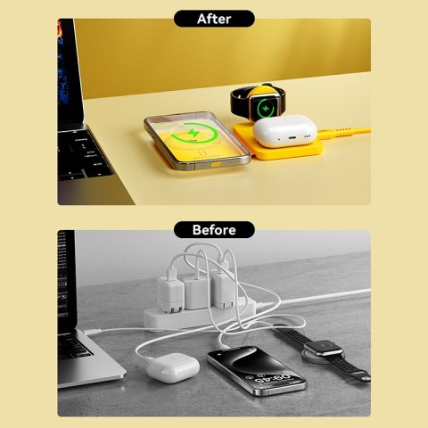 WEKOME WP-U172 - Ładowarka bezprzewodowa 3w1 z MagSafe do iPhone, Apple Watch i AirPods + lusterko (Żółty) WEKOME WP-U172 - Ładowarka bezprzewodowa 3w1 z MagSafe do iPhone, Apple Watch i AirPods + lusterko (Żółty)
