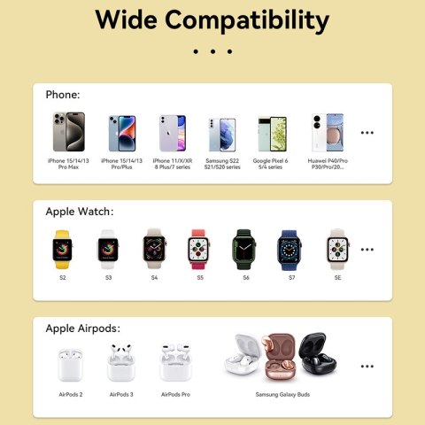 WEKOME WP-U172 - Ładowarka bezprzewodowa 3w1 z MagSafe do iPhone, Apple Watch i AirPods + lusterko (Żółty) WEKOME WP-U172 - Ładowarka bezprzewodowa 3w1 z MagSafe do iPhone, Apple Watch i AirPods + lusterko (Żółty)