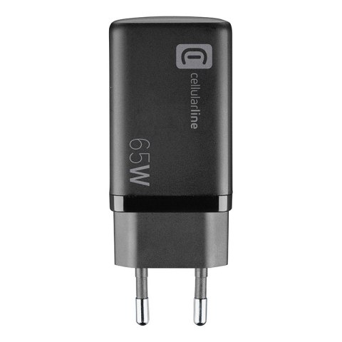 Cellularline Multipower Micro GaN - Ładowarka sieciowa 2x USB-C & USB-A Power Delivery 65W (czarny) Cellularline Multipower Micro GaN - Ładowarka sieciowa 2x USB-C & USB-A Power Delivery 65W (czarny)