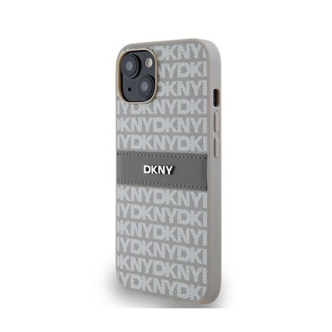 DKNY Leather Mono Stripe & Metal Logo - Etui iPhone 14 / 15 / 13 (beżowy) DKNY Leather Mono Stripe & Metal Logo - Etui iPhone 14 / 15 / 13 (beżowy)