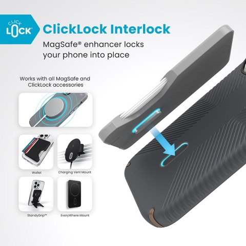 Speck Presidio2 Grip ClickLock & MagSafe - Etui iPhone 16 Pro (Charcoal Grey / Cool Bronze / White) Speck Presidio2 Grip ClickLock & MagSafe - Etui iPhone 16 Pro (Charcoal Grey / Cool Bronze / White)