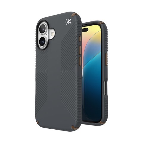 Speck Presidio2 Grip - Etui iPhone 16 (Charcoal Grey / Cool Bronze / White) Speck Presidio2 Grip - Etui iPhone 16 (Charcoal Grey / Cool Bronze / White)