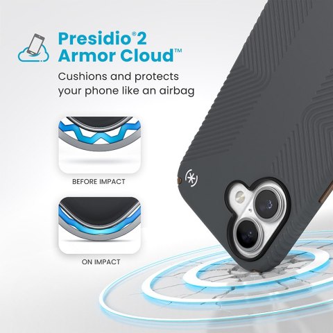 Speck Presidio2 Grip - Etui iPhone 16 (Charcoal Grey / Cool Bronze / White) Speck Presidio2 Grip - Etui iPhone 16 (Charcoal Grey / Cool Bronze / White)