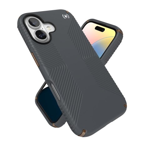 Speck Presidio2 Grip - Etui iPhone 16 (Charcoal Grey / Cool Bronze / White) Speck Presidio2 Grip - Etui iPhone 16 (Charcoal Grey / Cool Bronze / White)