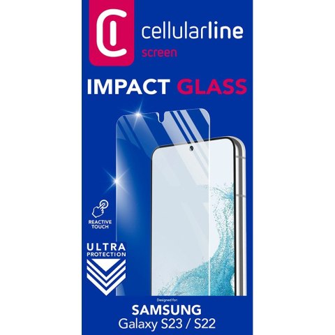 Cellularline Impact Glass - Hartowane szkło ochronne Samsung Galaxy S23 / S22 Cellularline Impact Glass - Hartowane szkło ochronne Samsung Galaxy S23 / S22