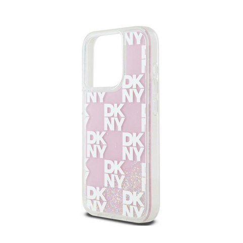 DKNY Liquid Glitter Multilogo - Etui iPhone 15 Pro (różowy) DKNY Liquid Glitter Multilogo - Etui iPhone 15 Pro (różowy)