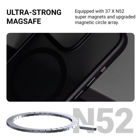 Crong Hybrid Frost MAG Cover - Etui z MagSafe do iPhone 16 Pro Max (czarny) Crong Hybrid Frost MAG Cover - Etui z MagSafe do iPhone 16 Pro Max (czarny)