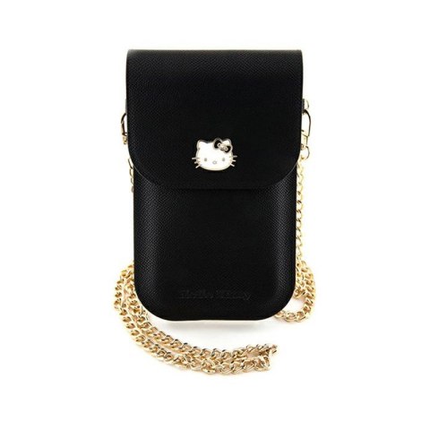 Hello Kitty Leather Metal Logo Chain - Torebka crossbody na telefon (czarny) Hello Kitty Leather Metal Logo Chain - Torebka crossbody na telefon (czarny)