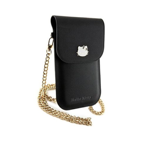 Hello Kitty Leather Metal Logo Chain - Torebka crossbody na telefon (czarny) Hello Kitty Leather Metal Logo Chain - Torebka crossbody na telefon (czarny)