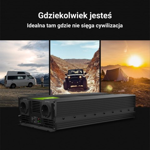 Green Cell - Przetwornica napięcia Inwerter 12V na 230V 1500W/3000W Czysta sinusoida Green Cell - Przetwornica napięcia Inwerter 12V na 230V 1500W/3000W Czysta sinusoida