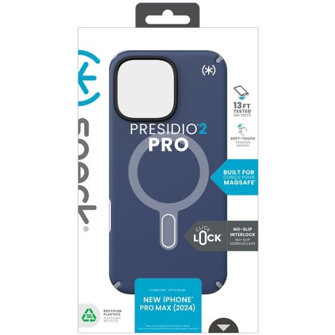 Speck Presidio2 Pro ClickLock & MagSafe - Etui iPhone 16 Pro Max (Coastal Blue / Dust Grey / White) Speck Presidio2 Pro ClickLock & MagSafe - Etui iPhone 16 Pro Max (Coastal Blue / Dust Grey / White)