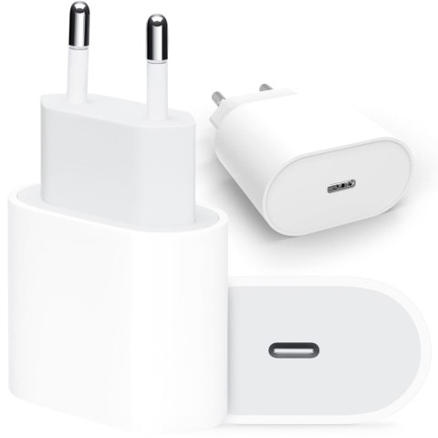 Apple Ładowarka sieciowa oryginalna Apple USB-C typ C 20W szybka MHJE3ZM/A do iPhone adapter kostka Biała Apple Ładowarka sieciowa oryginalna Apple USB-C typ C 20W szybka MHJE3ZM/A do iPhone adapter kostka Biała