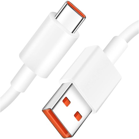 Xiaomi Kabel Xiaomi oryginalny USB - USB-C typ C mocny szybki 120W PD 6A 1M przewód Biały Xiaomi Kabel Xiaomi oryginalny USB - USB-C typ C mocny szybki 120W PD 6A 1M przewód Biały