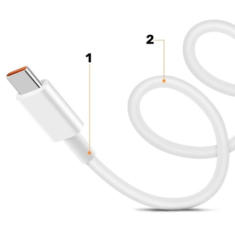 Xiaomi Kabel Xiaomi oryginalny USB - USB-C typ C mocny szybki 120W PD 6A 1M przewód Biały Xiaomi Kabel Xiaomi oryginalny USB - USB-C typ C mocny szybki 120W PD 6A 1M przewód Biały