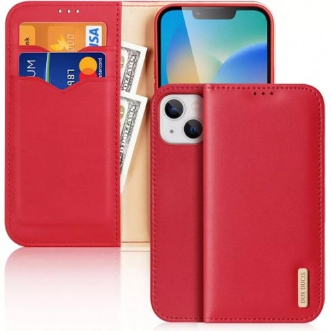 Dux Ducis Etui DUX DUCIS Hivo - skórzane portfelik do Apple iPhone 15 czerwone Dux Ducis Etui DUX DUCIS Hivo - skórzane portfelik do Apple iPhone 15 czerwone