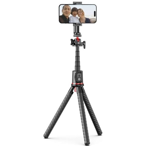 Tech-Protect Selfie stick kijek Bluetooth Statyw Flexible Tripod Giętki elastyczny uchwyt do telefonu zdjęć L07S czarny Tech-Protect Selfie stick kijek Bluetooth Statyw Flexible Tripod Giętki elastyczny uchwyt do telefonu zdjęć L07S czarny