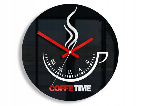 MODERN CLOCK ZEGAR ŚCIENNY COFFEE TIME II BLACK MODERN CLOCK ZEGAR ŚCIENNY COFFEE TIME II BLACK