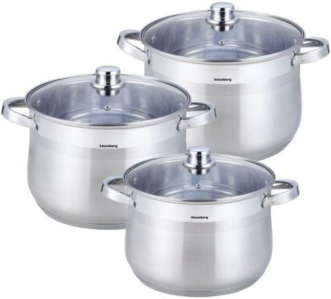 KLAUSBERG ZESTAW 3 DUŻYCH GARNKÓW KLAUSBERG 10/13/16L KB-7178 KLAUSBERG ZESTAW 3 DUŻYCH GARNKÓW KLAUSBERG 10/13/16L KB-7178