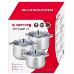 KLAUSBERG ZESTAW 3 DUŻYCH GARNKÓW KLAUSBERG 7+8,6+10,7L KB-7177