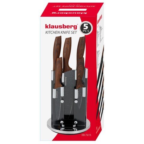 KLAUSBERG ZESTAW 5 KUCHENNYCH NOŻY W STOJAKU KLAUSBERG KB-7615 KLAUSBERG ZESTAW 5 KUCHENNYCH NOŻY W STOJAKU KLAUSBERG KB-7615