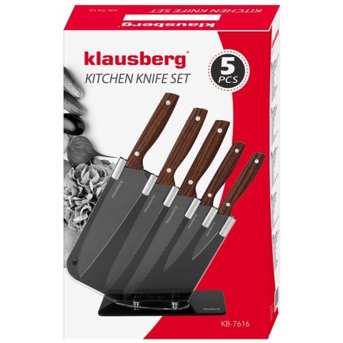 KLAUSBERG ZESTAW 5 KUCHENNYCH NOŻY W STOJAKU KLAUSBERG KB-7616 KLAUSBERG ZESTAW 5 KUCHENNYCH NOŻY W STOJAKU KLAUSBERG KB-7616
