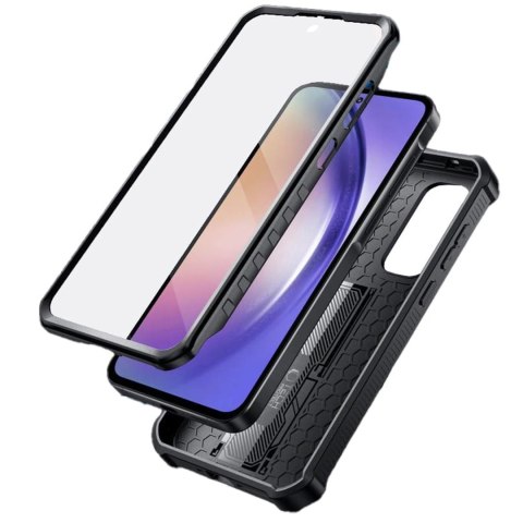 Tech-Protect Etui do Samsung Galaxy A55 5G obudowa Kevlar Case Cover 360 z ochroną ekranu i aparatu Slide czarne Tech-Protect Etui do Samsung Galaxy A55 5G obudowa Kevlar Case Cover 360 z ochroną ekranu i aparatu Slide czarne