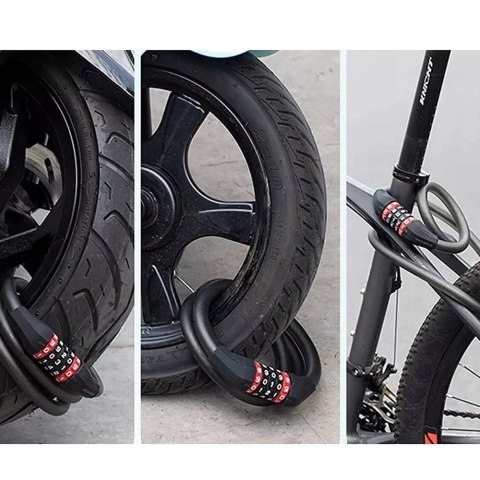 RockBros Zapięcie rowerowe Rockbros RKS507-1BK na szyfr 1,8m - czarne RockBros Zapięcie rowerowe Rockbros RKS507-1BK na szyfr 1,8m - czarne