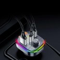 Yesido Transmiter samochodowy Bluetooth 5.0 FM Szybka Ładowarka 43W 2x USB QC 3.0 + USB-C PD Micro SD Yesido do samochodu czarny