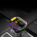 Yesido Transmiter samochodowy Bluetooth 5.0 FM Szybka Ładowarka 43W 2x USB QC 3.0 + USB-C PD Micro SD Yesido do samochodu czarny
