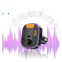 Yesido Transmiter samochodowy Bluetooth 5.0 FM Szybka Ładowarka 43W 2x USB QC 3.0 + USB-C PD Micro SD Yesido do samochodu czarny