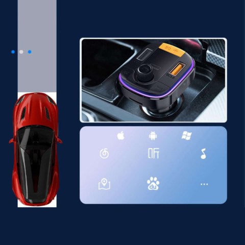 Yesido Transmiter samochodowy Bluetooth 5.0 FM Szybka Ładowarka 43W 2x USB QC 3.0 + USB-C PD Micro SD Yesido do samochodu czarny Yesido Transmiter samochodowy Bluetooth 5.0 FM Szybka Ładowarka 43W 2x USB QC 3.0 + USB-C PD Micro SD Yesido do samochodu czarny