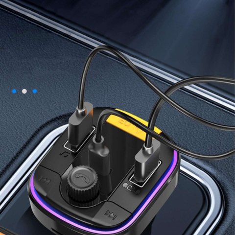 Yesido Transmiter samochodowy Bluetooth 5.0 FM Szybka Ładowarka 43W 2x USB QC 3.0 + USB-C PD Micro SD Yesido do samochodu czarny Yesido Transmiter samochodowy Bluetooth 5.0 FM Szybka Ładowarka 43W 2x USB QC 3.0 + USB-C PD Micro SD Yesido do samochodu czarny