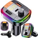 Yesido Transmiter samochodowy Bluetooth 5.0 FM Szybka Ładowarka 43W 2x USB QC 3.0 + USB-C PD Micro SD Yesido do samochodu czarny
