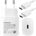 Samsung Oryginalna Ładowarka sieciowa USB-C Samsung 25W + Kabel Type C 180cm Premium Super Fast Charge Zestaw Biała
