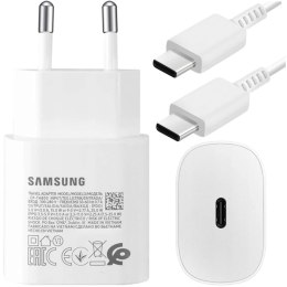 Samsung Oryginalna Ładowarka sieciowa USB-C Samsung 25W + Kabel Type C 180cm Premium Super Fast Charge Zestaw Biała