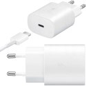 Samsung Oryginalna Ładowarka sieciowa USB-C Samsung 25W + Kabel Type C 180cm Premium Super Fast Charge Zestaw Biała