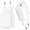 Samsung Oryginalna Ładowarka sieciowa USB-C Samsung 25W + Kabel Type C 180cm Premium Super Fast Charge Zestaw Biała