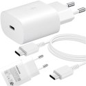 Samsung Oryginalna Ładowarka sieciowa USB-C Samsung 25W + Kabel Type C 180cm Premium Super Fast Charge Zestaw Biała