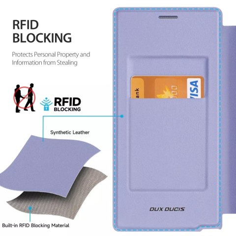 Dux Ducis Etui Dux Ducis Skin X Pro z klapką i magnetycznym ringiem na Samsung S24 Ultra - fioletowe Dux Ducis Etui Dux Ducis Skin X Pro z klapką i magnetycznym ringiem na Samsung S24 Ultra - fioletowe