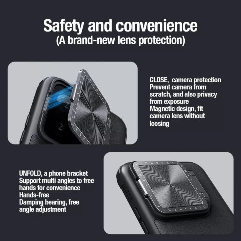 Nillkin Etui Nillkin CamShield Prop Leather Magnetic Case na Xiaomi 14 Pro - czarne Nillkin Etui Nillkin CamShield Prop Leather Magnetic Case na Xiaomi 14 Pro - czarne