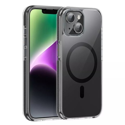 Hoco Etui Hoco futerał kompatybilny z MagSafe AS6 do Apple iPhone 15 Plus czarny transparentny Hoco Etui Hoco futerał kompatybilny z MagSafe AS6 do Apple iPhone 15 Plus czarny transparentny