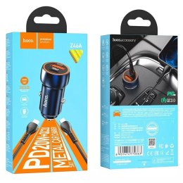 Hoco HOCO ładowarka samochodowa USB A + Typ C + kabel Typ C do Lightning PD QC3.0 3A 20W Z46A niebieska